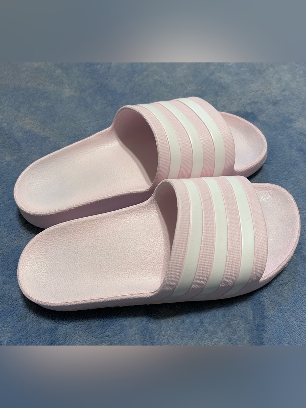 Adidas Pink Slide Sandals with White Stripes - Women's Casual Slides